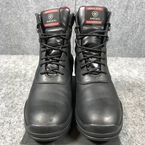 Ariat Insulated Waterproof Boots Womens 7.5 Black Leather Ankle Riding 10016383 - Picture 4 of 16